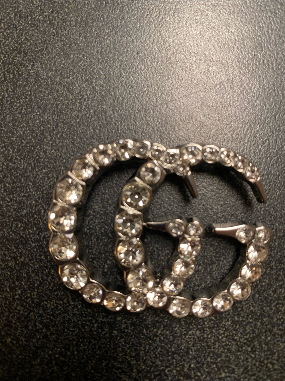 Fashion Jewelry Silver Crystal Interlocking Circle Brooch - Picture 2 of 3